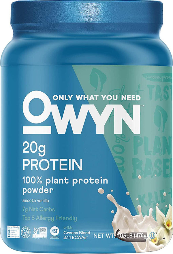 OWYN Only What You Need Plant-Based Protein Powder, Smooth Vanilla, 1.05 lbs
