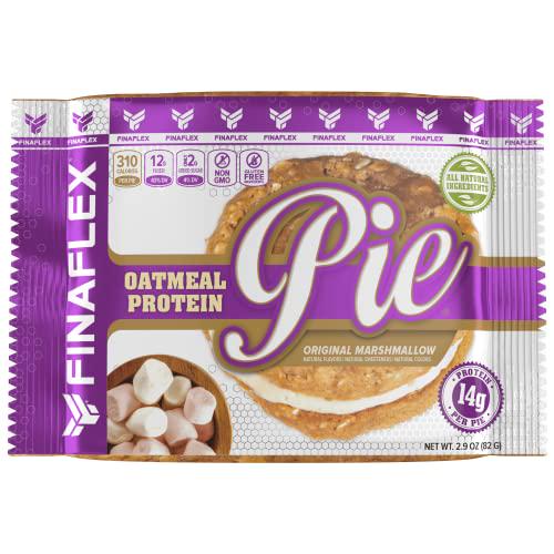Oatmeal Protein Pie, All Natural Soft and Chewy Non GMO Protein Snack, Gluten Free, Kosher, 14g Protein, 12g Fiber, Only 8 Sugars, Creamy Marshmallow Protein Filling, Perfect for Kids and Adults (Variety Pack, 2 Original Marshmallow, 2 Double Chip, 2