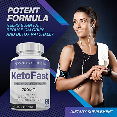 (Official) Keto Fast 700, Strong Advanced Formula 1300mg, Made in The USA, (1 Bottle Pack), 30 Day Supply
