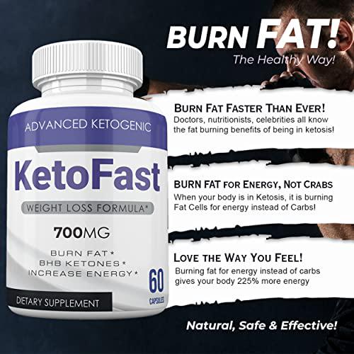 (Official) Keto Fast 700, Strong Advanced Formula 1300mg, Made in The USA, (1 Bottle Pack), 30 Day Supply