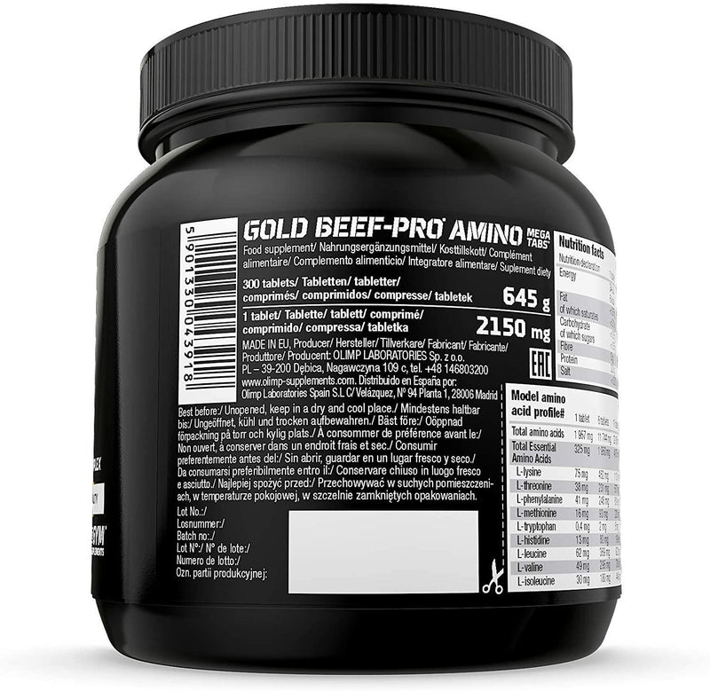 Olimp Labs Gold Beef-Pro Amino Tablets, Pack of 300 Mega Tablets