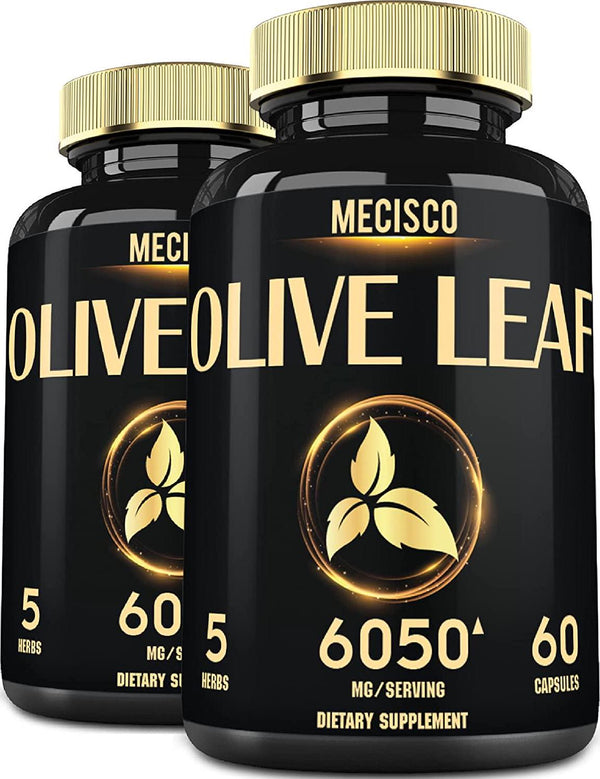Olive Leaf 6050mg with Garcinia Cambogia - 4 Month Supply - 120 Capsules - Highest Potency Green Tea, Green Coffee and Black Pepper - Cardiovascular Health, Antioxidant Properties and Immune Support