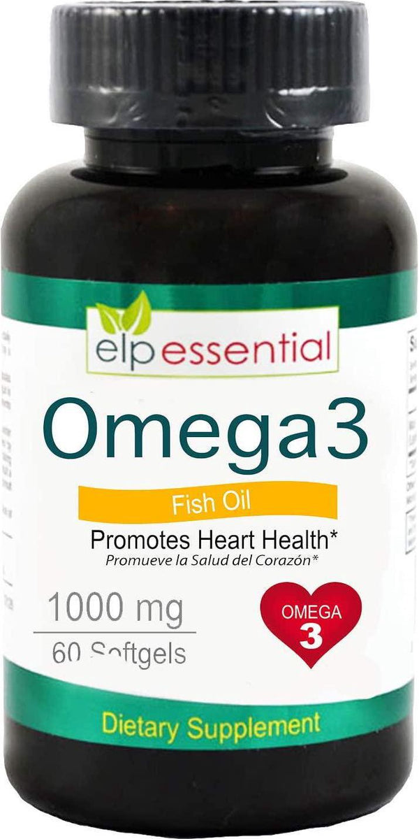 Omega 3 Fish Oil Vitamins Promote Heart Health 1000mg 60 Softgels
