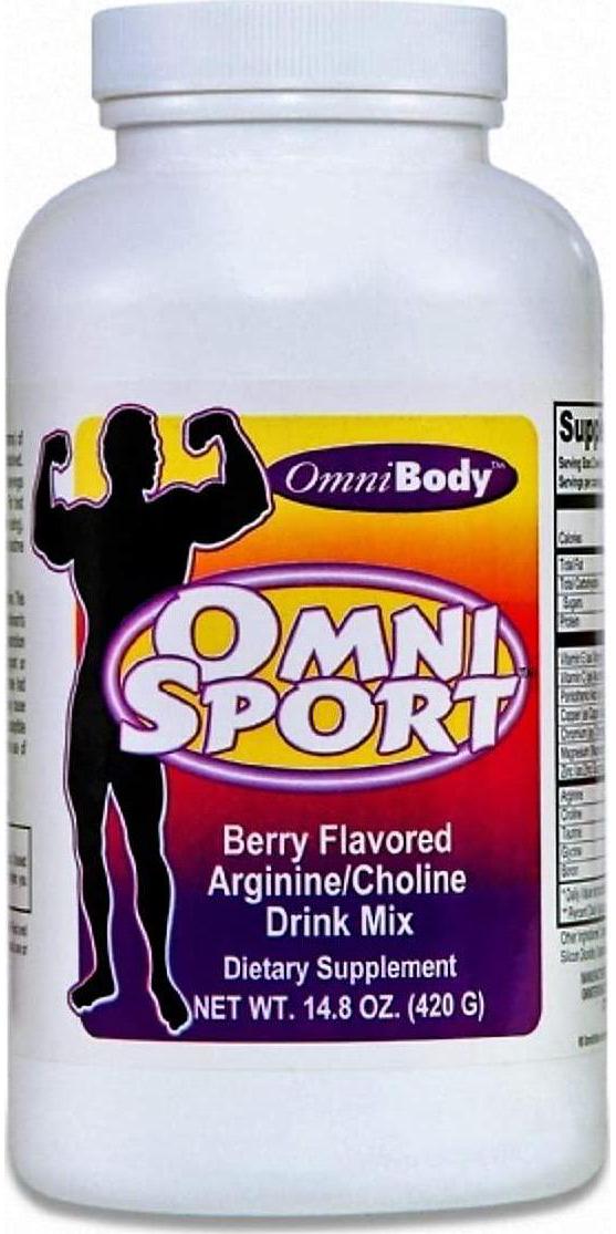 Omnitrition&#039;s OmniBody Omni Sport, Berry Flavored Arginine/Choline Drink Mix, Dietary Supplement 14.8 Ounce Bottle