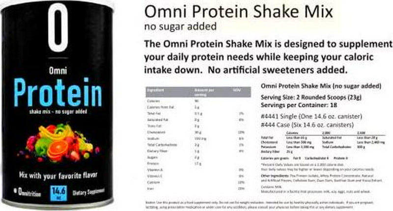 Omnitrition Omni Protein Shake Mix (No Sugar Added)