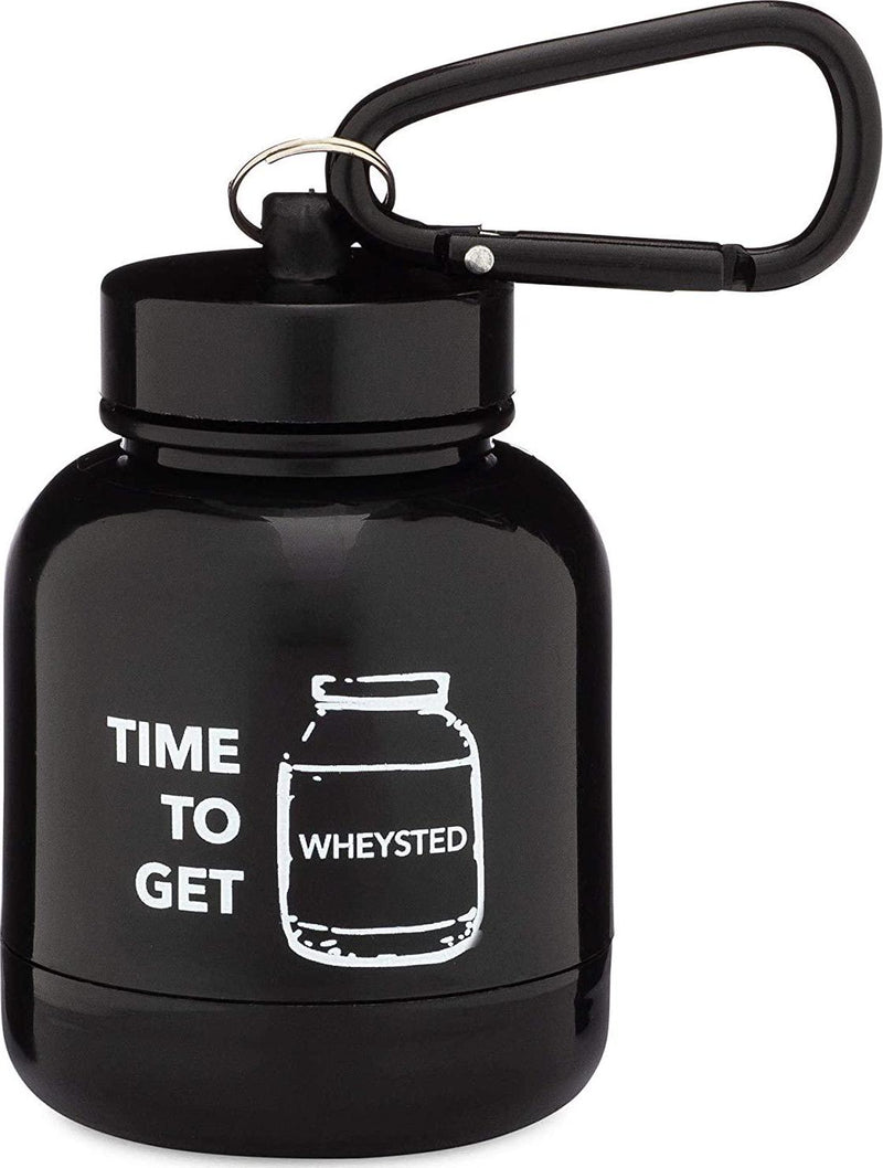 OnMyWhey - Protein Powder and Supplement Funnel Keychain, Portable To-Go Container for The Gym, Workouts, Fitness, and Travel - TSA Approved, Time To Get Wheysted