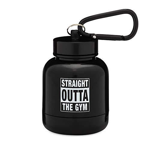 OnMyWhey - Protein Powder and Supplement Funnel Keychain, Portable To-Go Container for The Gym, Workouts, Fitness, and Travel - TSA Approved, Straight Outta The Gym