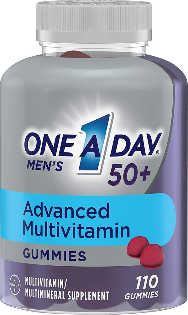 One A Day Men&#039;s 50+gummies Advanced Multivitamin With Brainsupport,super 8 Bvitamincomplex,110count, strawberry, 110 Count