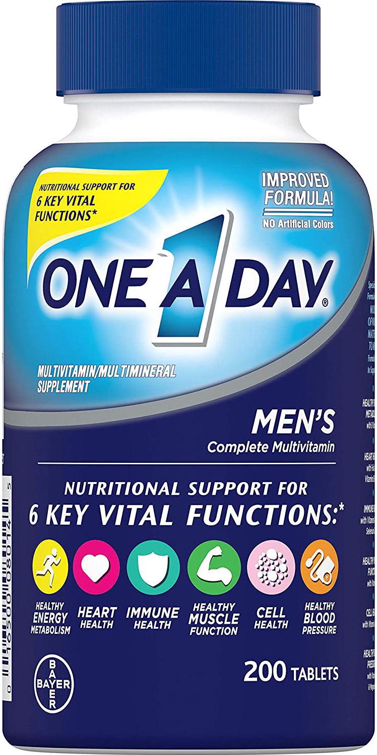 One A Day Men s Multivitamin, Supplement with Vitamin A, Vitamin C, Vitamin D, Vitamin E and Zinc for Immune Health Support, B12, Calcium and more, 200 count