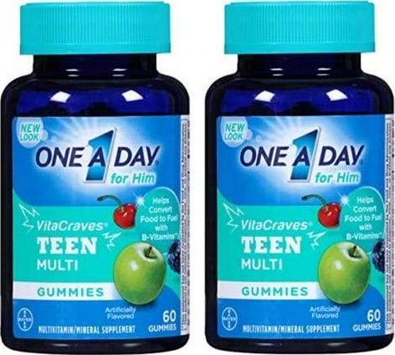 One A Day Vitacraves Teen for Him, 60 Count - Buy Packs and SAVE (Pack of 2)