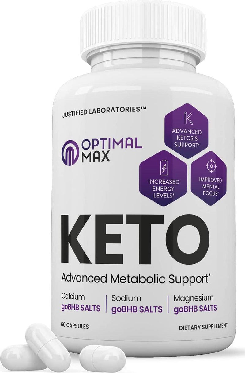 Optimal Max Keto Pills Includes Apple Cider Vinegar Patented goBHBÂ Exogenous Ketones Advanced Ketogenic Supplement Ketosis Support for Men Women 60 Capsules