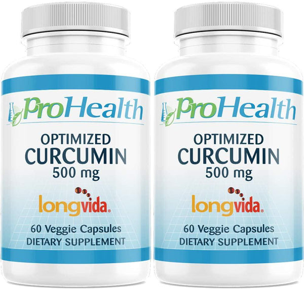 Optimised Curcumin Longvida by ProHealth (500 mg, 60 capsules) - 2 Pack