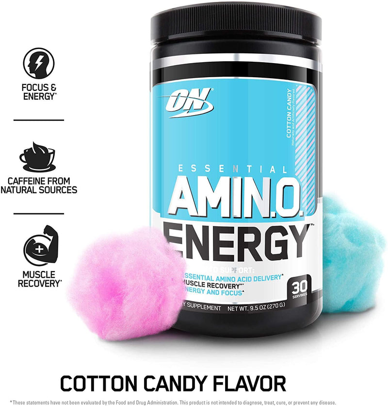 Optimum Nutrition Amino Energy with Green Tea and Green Coffee Extract, Flavor: Cotton Candy, 30 Servings
