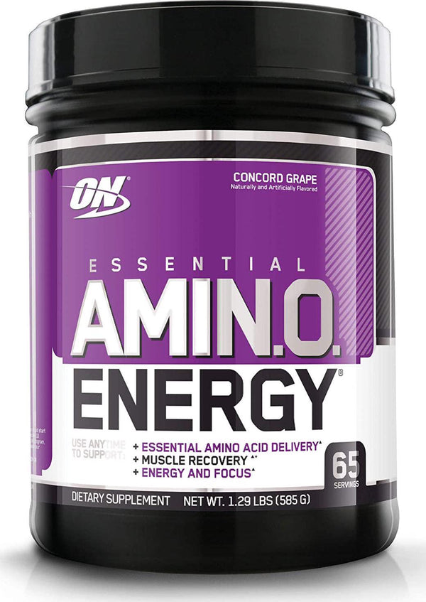 Optimum Nutrition Amino Energy - Pre Workout with Green Tea, BCAA, Amino Acids, Keto Friendly, Green Coffee Extract, Energy Powder - Concord Grape, 65 Servings