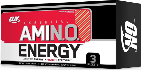Optimum Nutrition Amino Energy with Green Tea and Green Coffee Extract, Travel Size, Flavor: Strawberry Lime, 3 Count