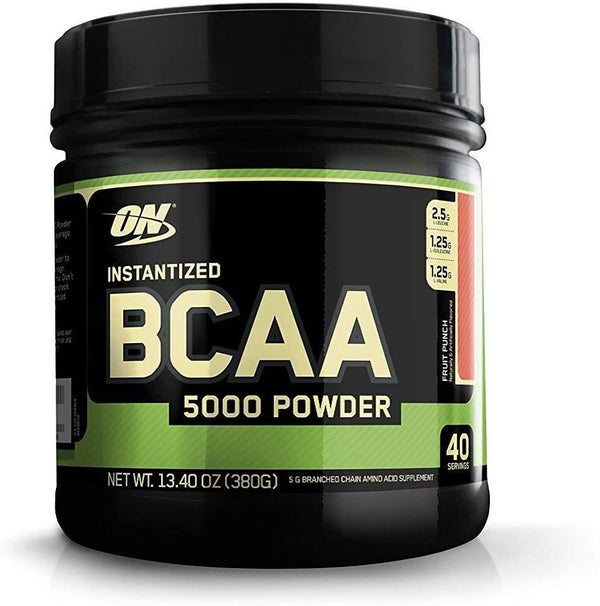 Optimum Nutrition BCAA 5000mg Powder, Fruit Punch, 40 Servings