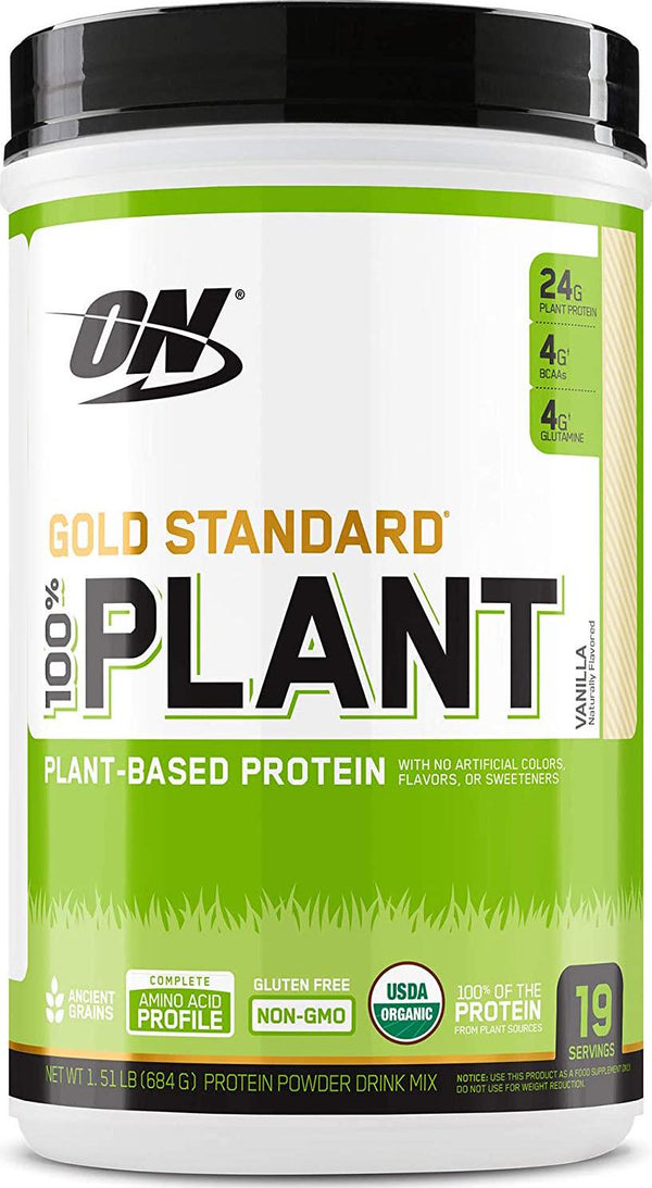 Optimum Nutrition Gold Standard 100% Organic Plant Based Vegan Protein Powder, Vanilla, 19 Servings Net Wt. 1.51 LBS