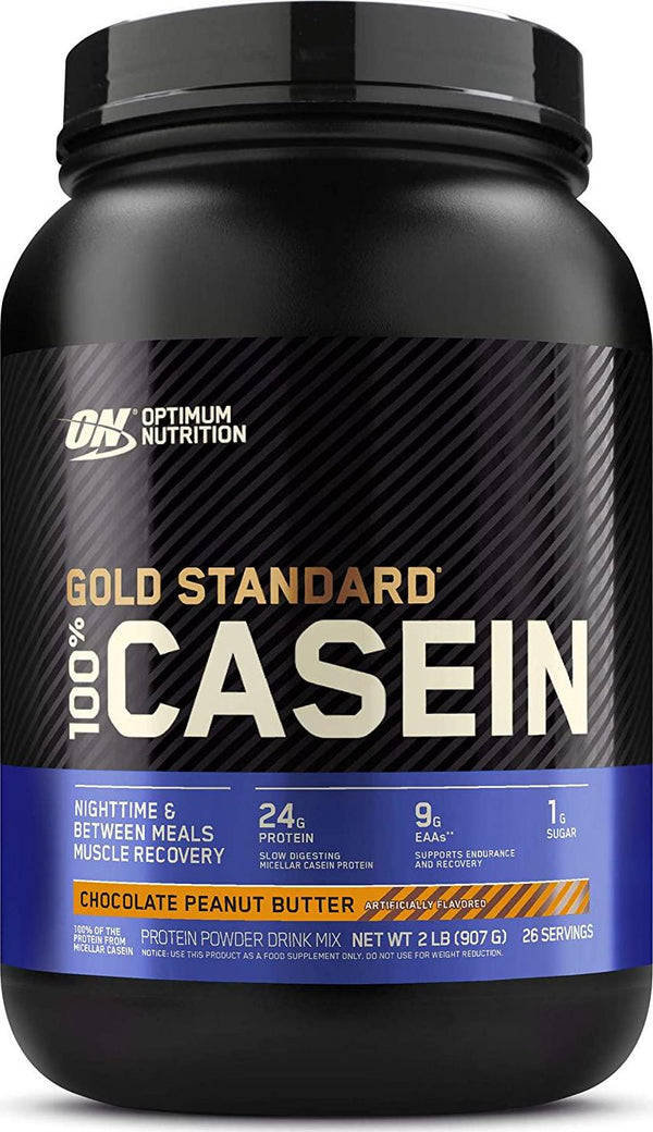 Optimum Nutrition Gold Standard 100% Casein Protein Powder, Chocolate Peanut Butter, 2 Pound