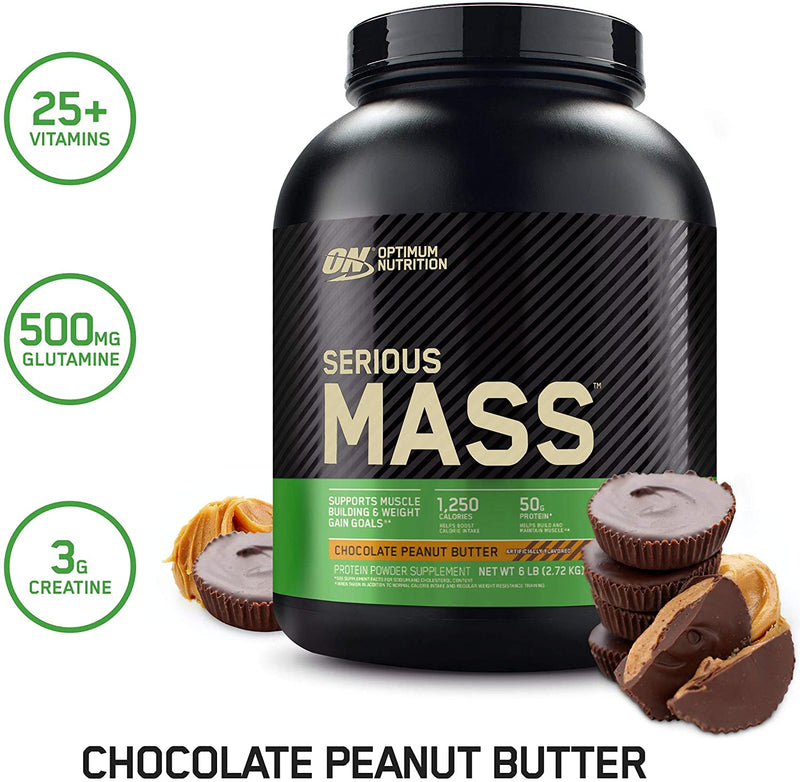 Optimum Nutrition Serious Mass Gainer Protein Powder, Chocolate Peanut Butter, 6 Pound