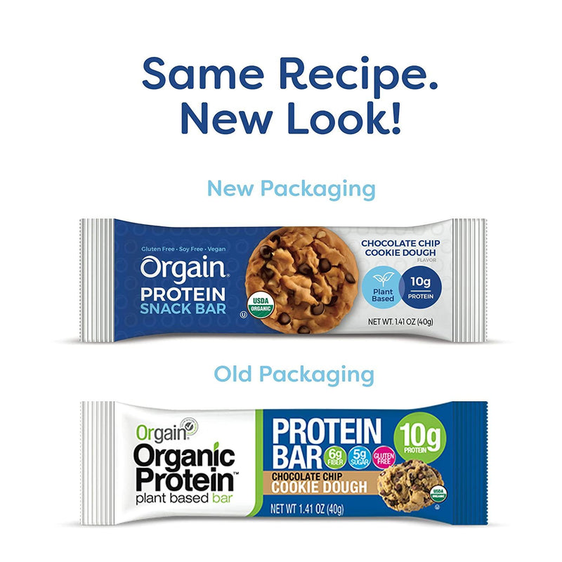 Orgain Bundle - Chocolate Protein Powder and Chocolate Chip Cookie Dough Protein Bars (12 Count) - Made without Gluten, Non-GMO