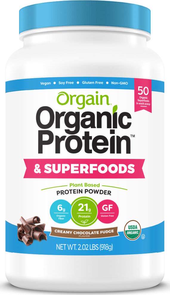 Orgain Bundle - Peanut Butter Protein Powder and Chocolate Protein and Superfoods Powder - Vegan, Made without Dairy, Gluten and Soy, Non-GMO