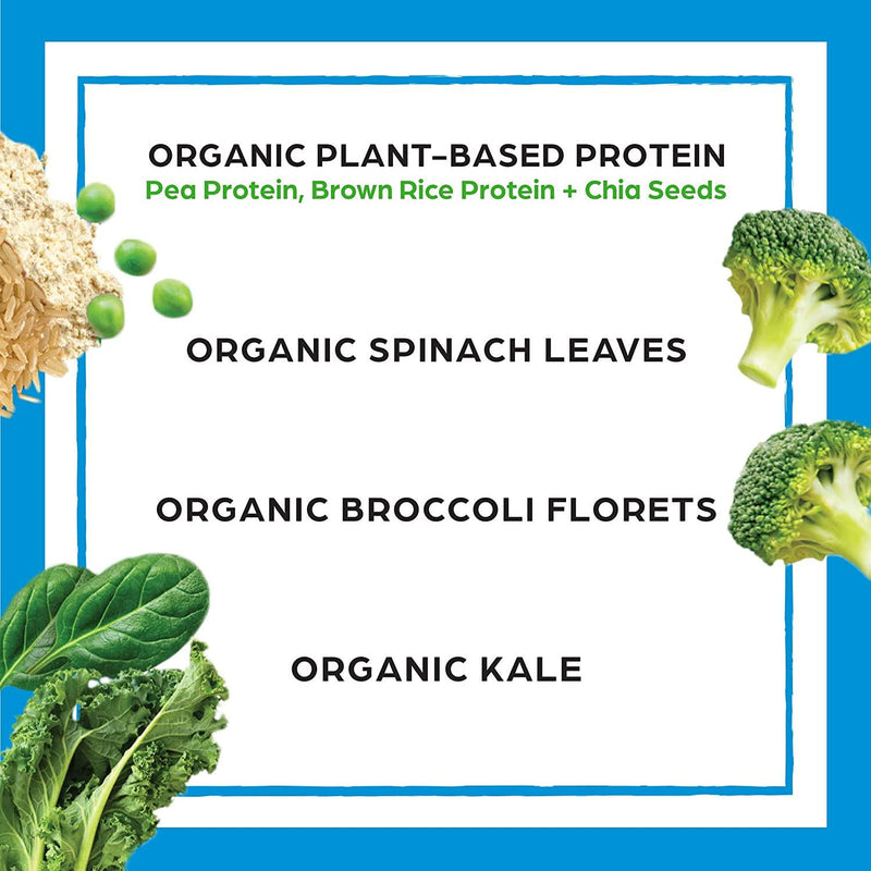 Orgain Organic Plant Based Protein and Greens Powder, Vanilla Bean - Vegan, Dairy Free, Gluten Free, Lactose Free, Soy Free, Low Sugar, Kosher, Non-GMO, 1.94 Pound (Packaging May Vary)