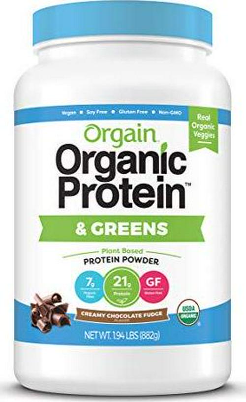 Orgain Organic Plant Based Protein and Greens Powder, Creamy Chocolate Fudge - 1.94 Pound and Organic Plant Based Protein + Superfoods Powder, Vanilla Bean - Vegan, Non Dairy, Lactose Free, 2.02 lb