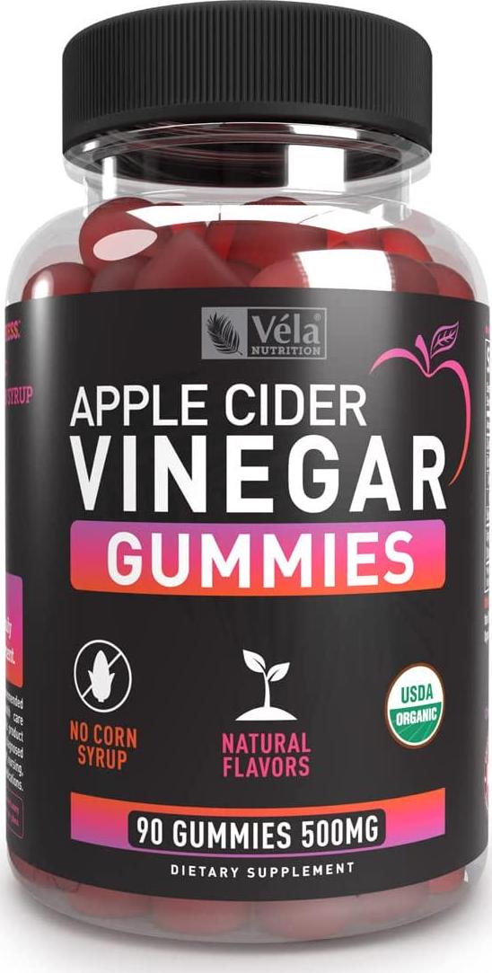 Organic ACV Raw Apple Cider Vinegar Gummies 500mg | 90 Count | Supports Gut Health and Digestion, and Detox and Immunity | Non-GMO, Vegan, USDA Organic