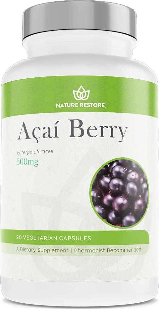 Organic Acai Berry Supplement, Freeze Dried, 90 Acai Berry Capsules, Non GMO, Gluten Free, Vegan