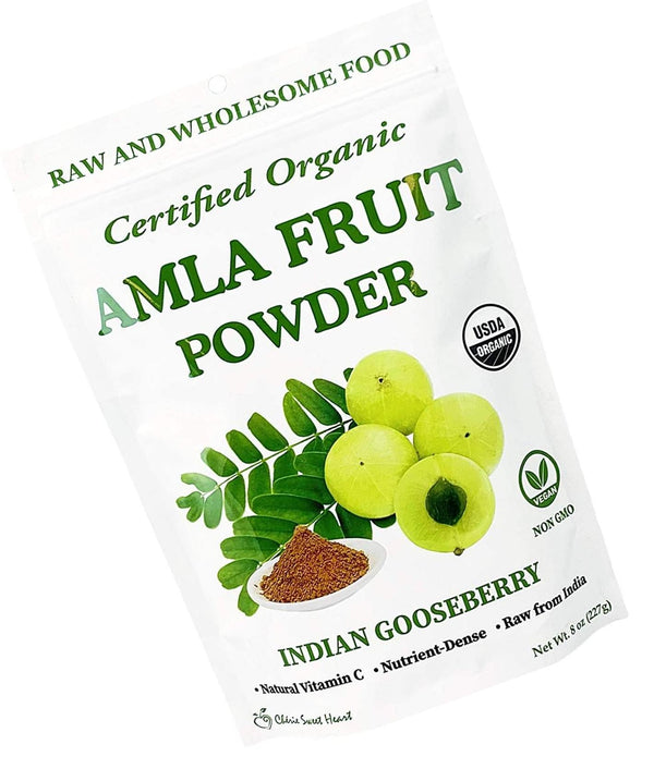 Organic Amla Powder 8 oz Resealable Bag 100% Raw from India, by Cherie Sweet Heart