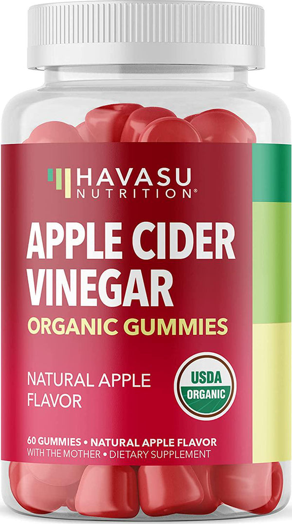 Organic Apple Cider Vinegar Gummies with The Mother | Metabolism Stomach Control and Energy Support | Vegan and Non-GMO Natural Apple Flavor | 90 Count ACV Gelatin-Free Gummies by Havasu Nutrition