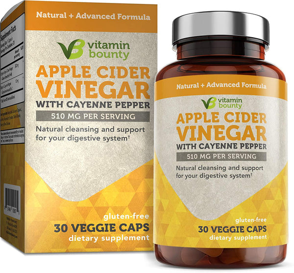 Organic Apple Cider Vinegar Capsules - by Vitamin Bounty - 500mg Made in USA