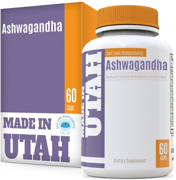 Organic Ashwagandha All Natural Anxiety Relief and Mood Enhancer to Help Combat Stress and Optimize Health, with Organic Black Pepper for Best Absorption and Bioavailability, 60 Capsules