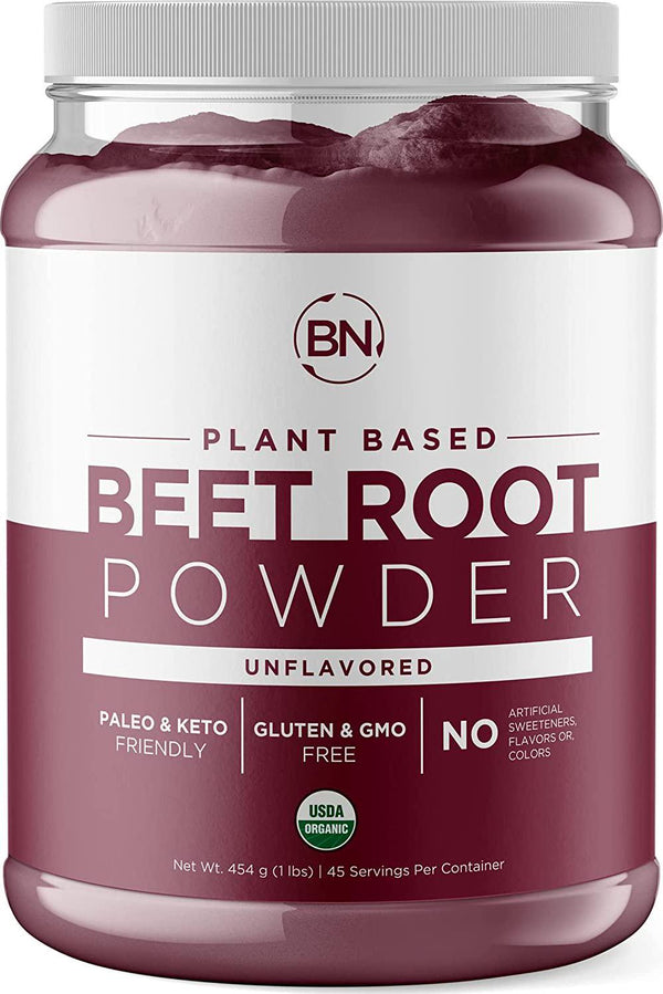 Organic Beet Root Powder – Pure Plant Based Nitric Oxide Boosting Beets for Stamina and Circulation - USDA Organic Beet Powder for Your Morning Beet Juice - Non-GMO, Certified Organic, Gluten-Free