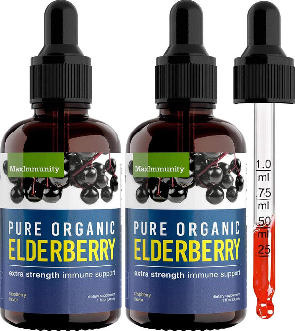 Organic Black Elderberry Syrup [Extra Strength], Sambucus Elderberry Liquid Extract for Kids and Adults - Daily Immune Support and Booster