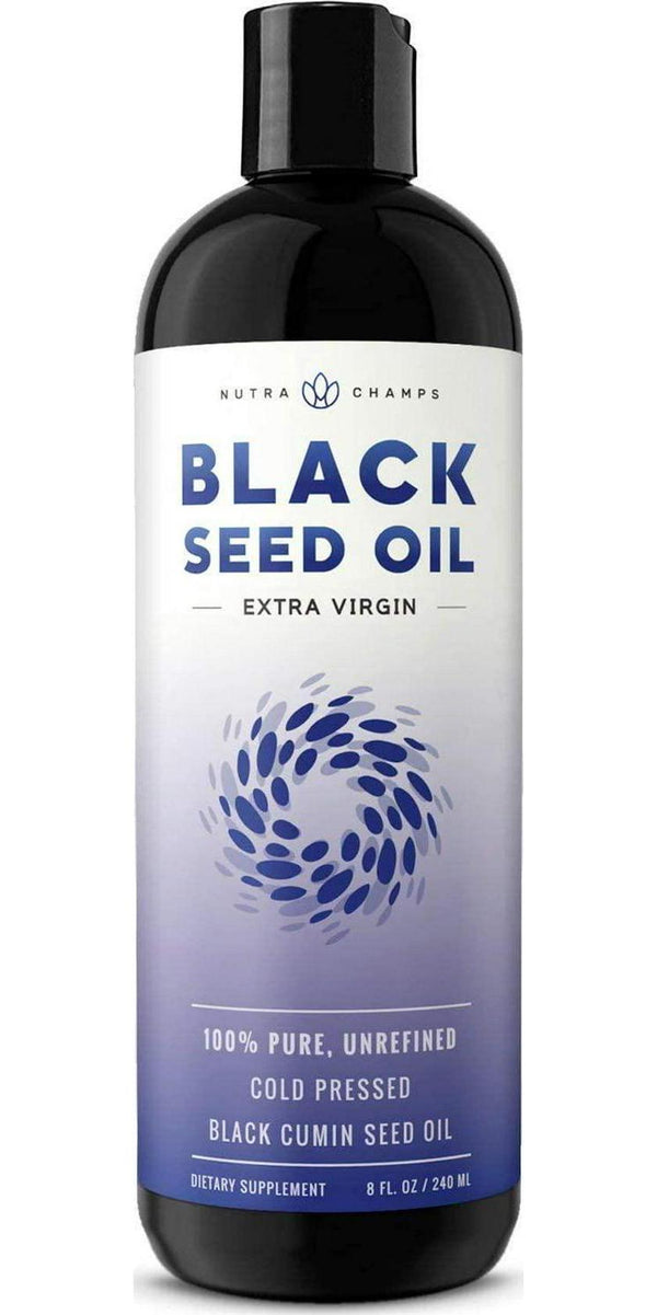 Organic Black Seed Oil - Premium Nigella Sativa Black Cumin Supplement with Thymoquinone and Omega 3 6 9-100% Pure, Extra Virgin, Unrefined, Cold Pressed, Unfiltered, Vegan 8oz