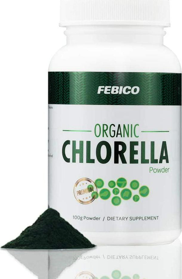 Organic Chlorella Powder 100% Vegetarian Superfood-100 Grams -Cracked Cell Wall Patent Tech with Rich Vitamins, Minerals and Protein- USDA, Naturland, Halal Certified