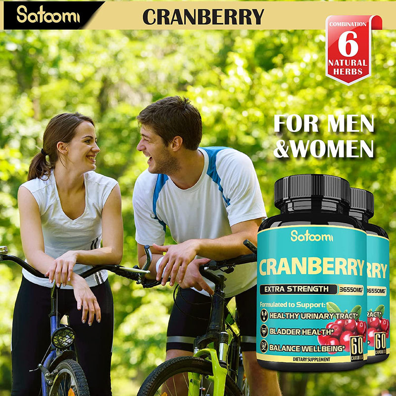 Organic Cranberry Capsules 36,550 mg - 2Packs_4 Months Supply - Triple Strength Ultimate Potency - UTI Vitamins Support - Bladder Health.*