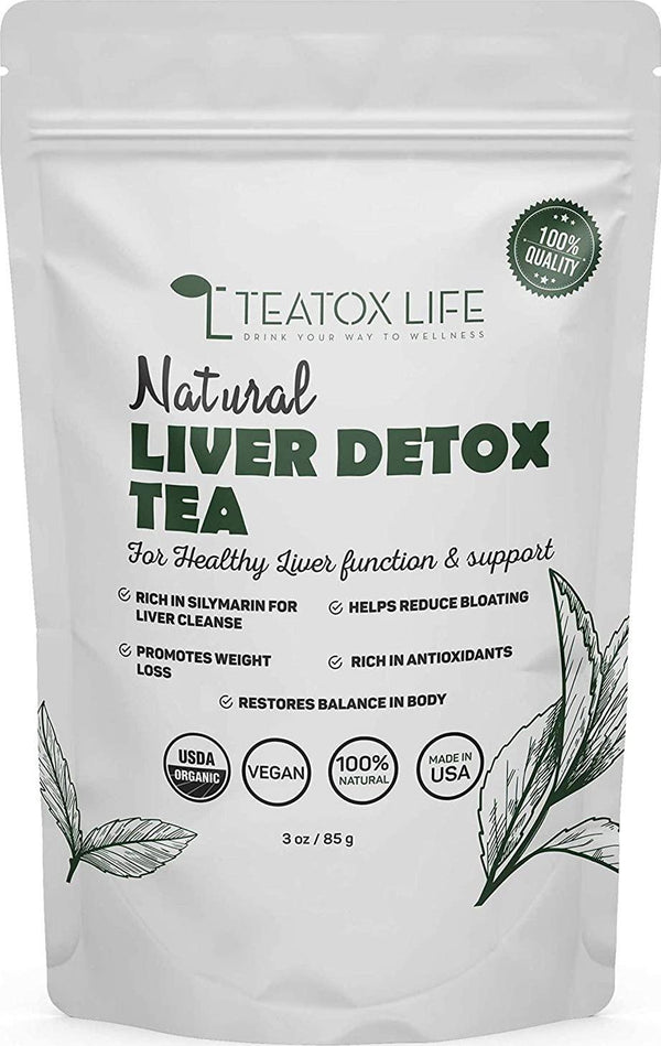 Organic Dandelion Root Tea for Liver Cleanse with Milk Thistle, Burdock Root, Licorice Root, Ginger Root| Liver Detox Support Tea Blend - 85 gms (loose blend) | Made in USA