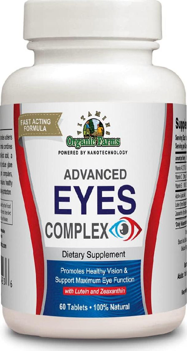 Organic Farms Vitamins Eyes Complex Dietary Supplement, Eyes Support Tablets, Advanced Support for Healthy Eyes - Vision Support Pills
