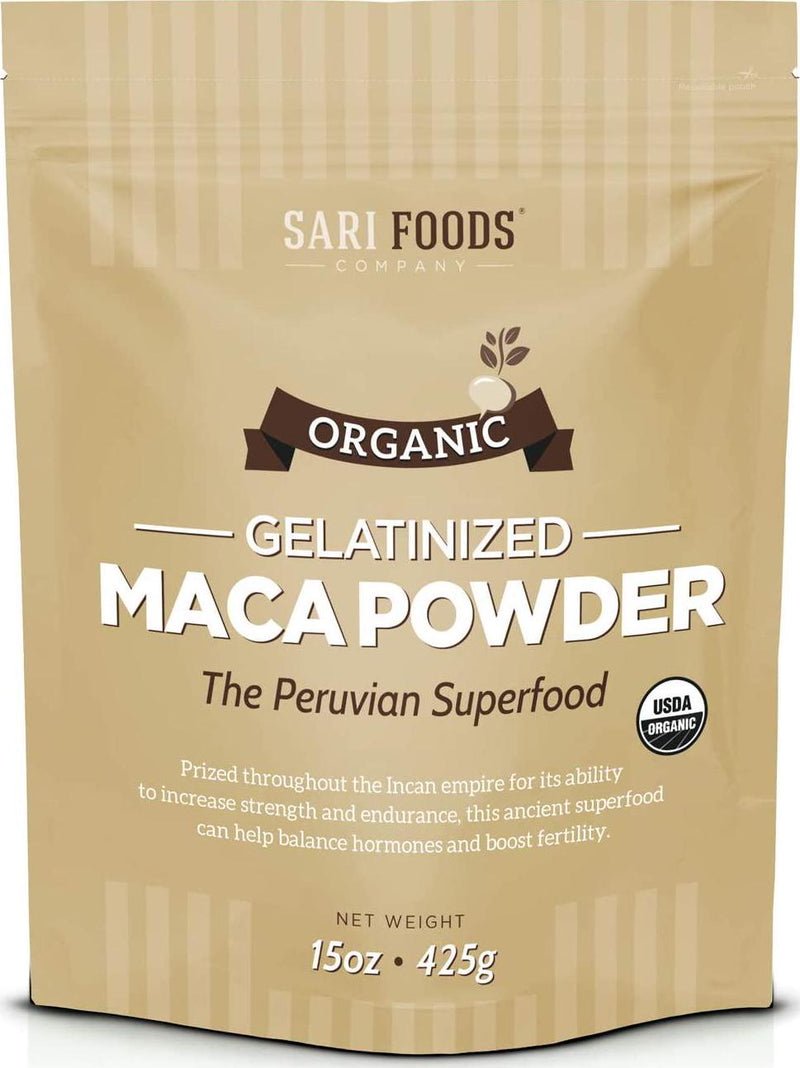Organic Gelatinized Maca Powder (15 Ounce): Natural Plant Based, High Altitude Superfood, Vegan, Supports Energy and Vitality