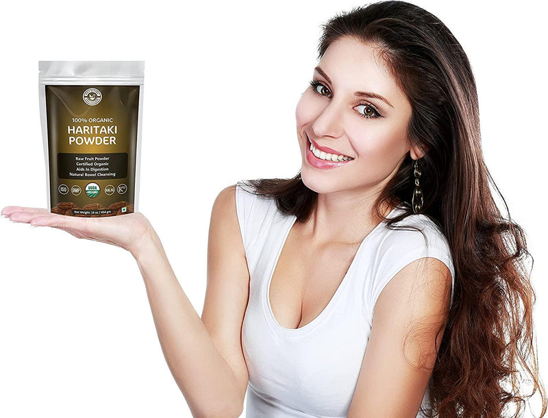 Organic Haritaki Powder Without Seeds 16 Oz I USDA Certified and 100% Natural, Very Good for Bowel and Digestion