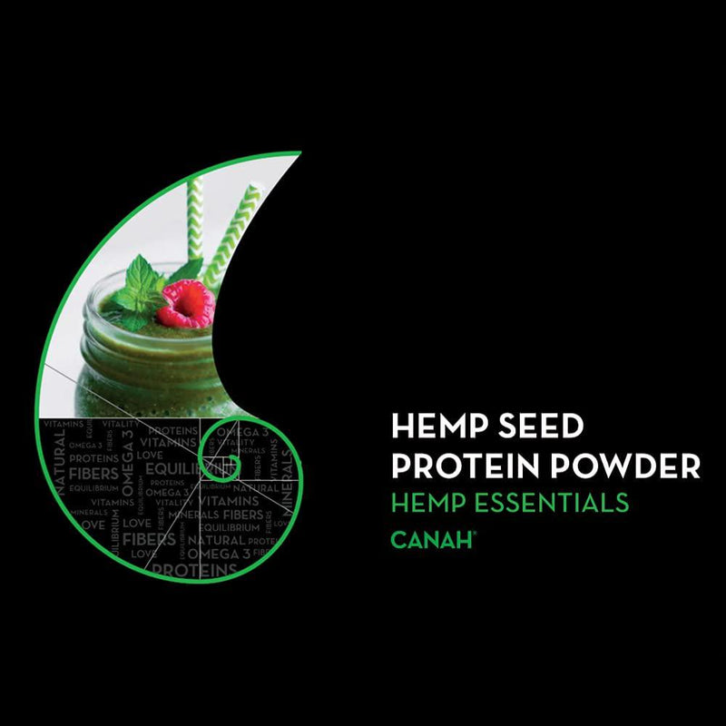 Organic Hemp Protein Powder by Canah 500 Grams High in Protein Omega 3 Amino Acids Minerals Magnesium Phosphorus Iron and Zinc - Vegan Protein Superfood Cold Processed