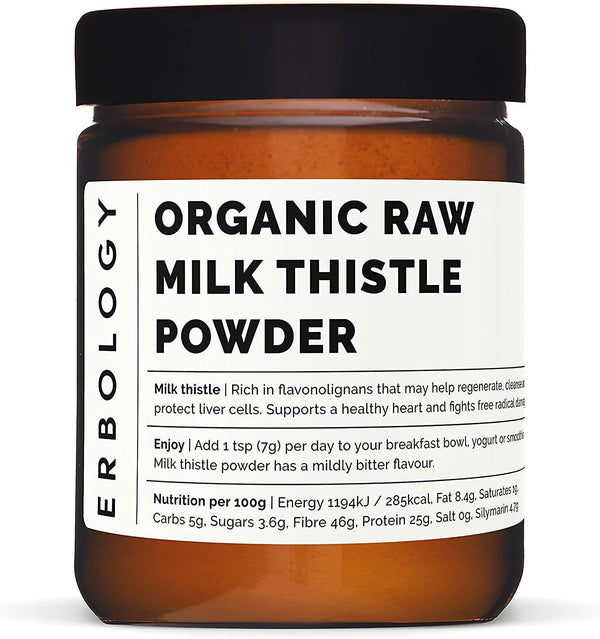 Organic Milk Thistle Powder 120g - Pure - Raw - Vegan - Non-GMO