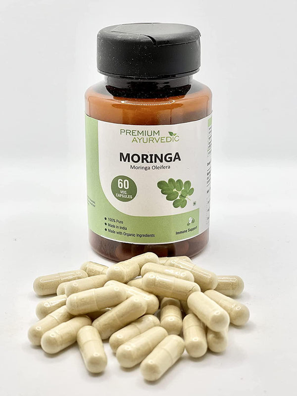 Organic Moringa 900 MG - 60 Vegan Capsules - Premium Ayurvedic