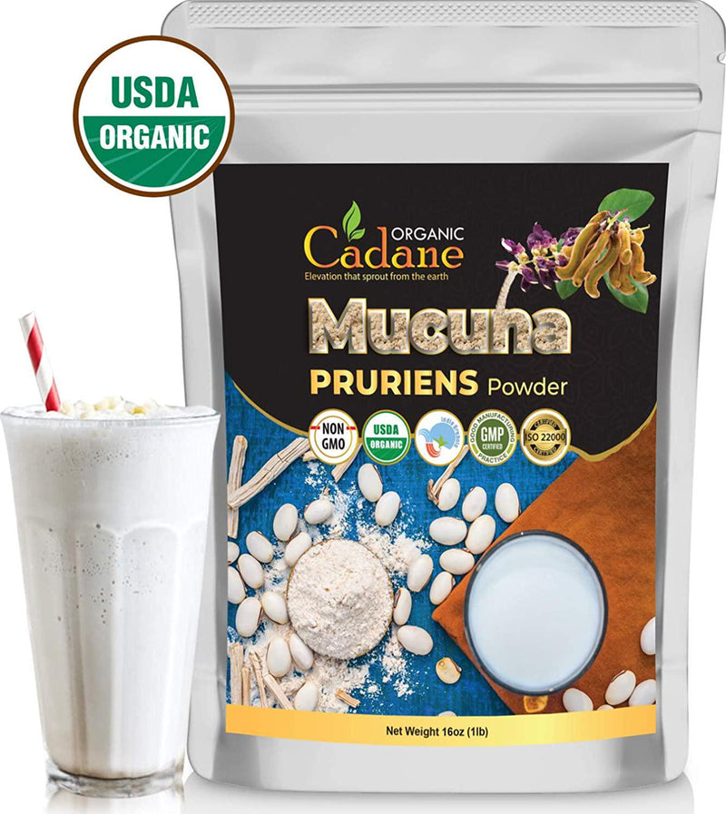 Organic Mucuna Pruriens Powder 1 Pound(454GRAMS)| USDA Certified Booster Depression Supplements | Pure and Natural Velvet Beans Extract | Vegan-Friendly Mood Stabilizer for Brain Health