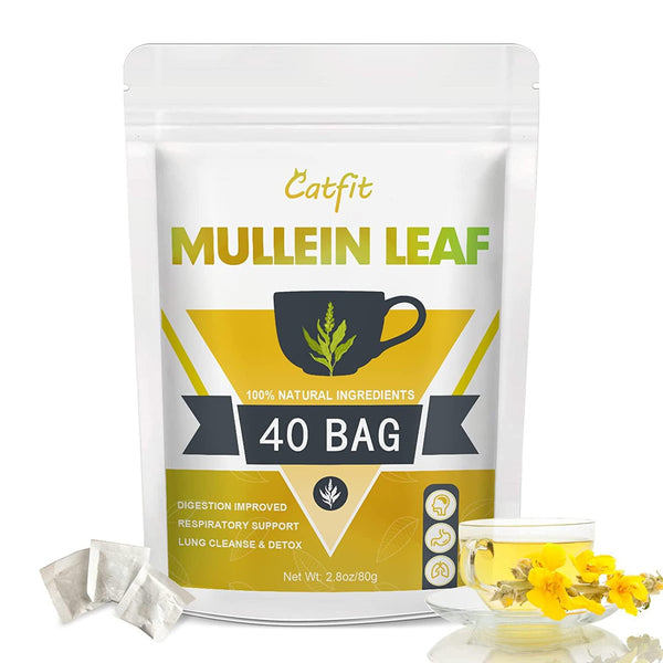Organic Mullein Leaf Herbal Tea for Respiratory Support, Lung Cleanse and Detox and Immune Support - No Caffeine, Non-GMO - 40 Tea Bags