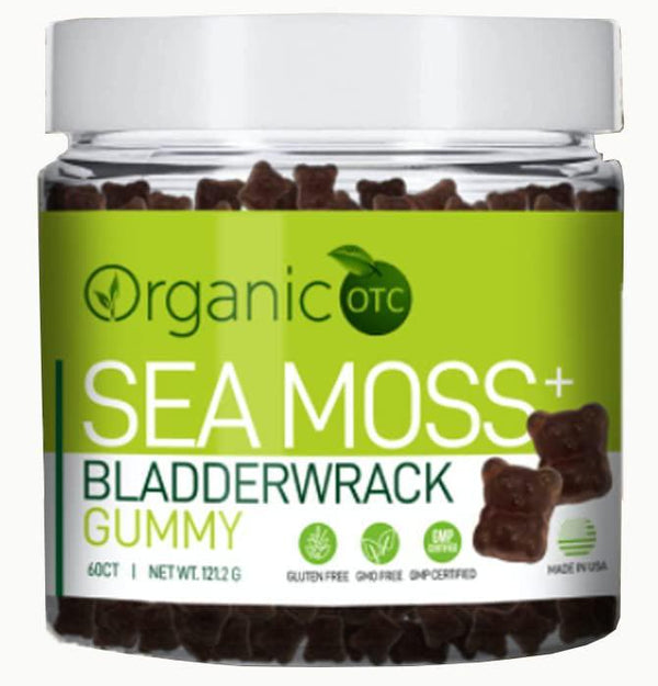 Organic OTC Irish Sea Moss with Bladderwrack Gummies Help and Support Weight-Loss, Heathy Immune and Skin Healing Benefits (60 Gummies)
