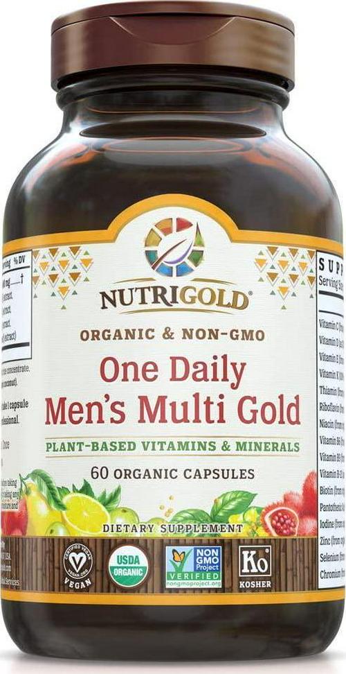 Organic One Daily Men's Multivitamin Supplement, Whole Food One a Day Vitamins and Minerals for Men, 60 Capsules