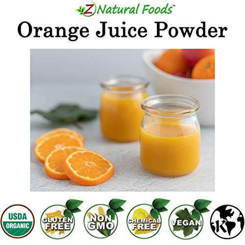 Organic Orange Juice Powder - All Natural Vitamin C Fruit Drink Mix - Immune System Booster - Mix In Shakes, Smoothies Cooking Recipes - Non GMO, Gluten Free, Kosher, Vegan - 1 lb